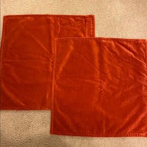 Orange Velvet PB pillow covers